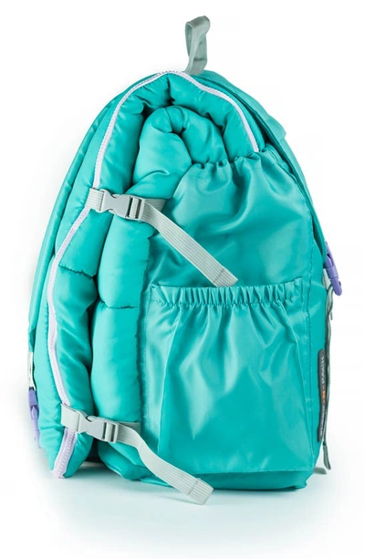 Shop Mimish Kids' Sleep-n-pack Water Repellent Sleeping Bag Backpack In Teacup Teal Shell / Light Teal