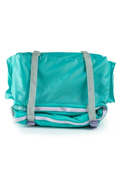 Shop Mimish Kids' Sleep-n-pack Water Repellent Sleeping Bag Backpack In Teacup Teal Shell / Light Teal