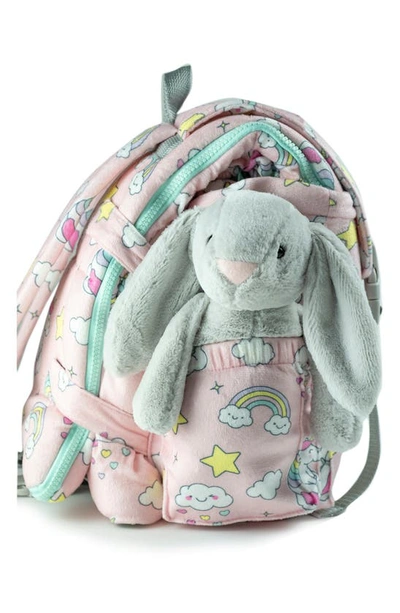 Shop Mimish Kids' Sleep-n-pack Unicorn Print Sleeping Bag Backpack In Unicorn Doodle Multi-print