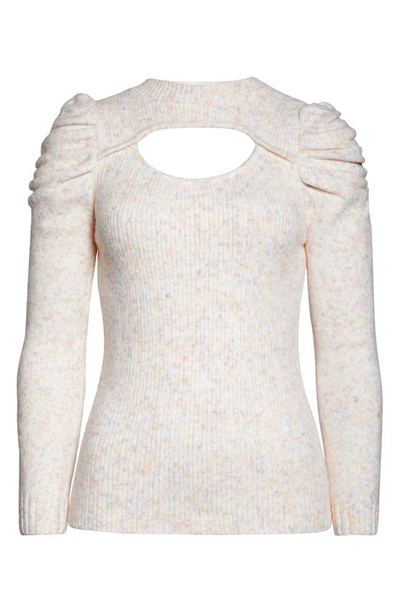 Shop Bb Dakota By Steve Madden Pastel You By Ribbed Cutout Sweater In Pastel Rainbow Marl