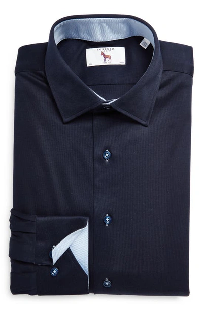 Shop Lorenzo Uomo Trim Fit Dress Shirt In Indigo
