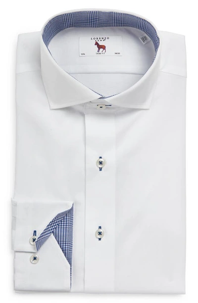 Shop Lorenzo Uomo Trim Fit Dress Shirt In White