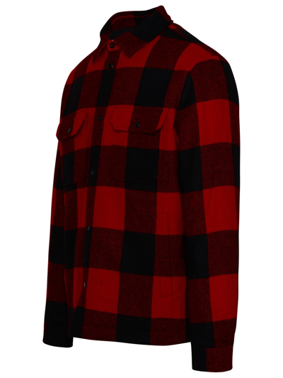 Shop Woolrich Giacca Camicia Alaskan In Misto Lana In Red