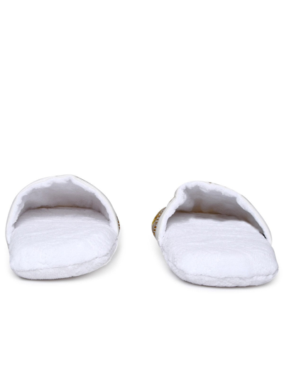 Versace Medusa Head-print Slippers In White