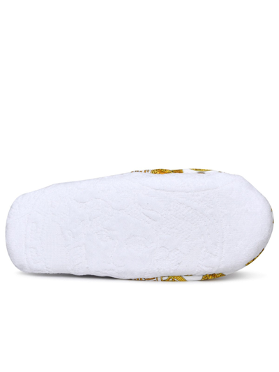 Versace Medusa Head-print Slippers In White