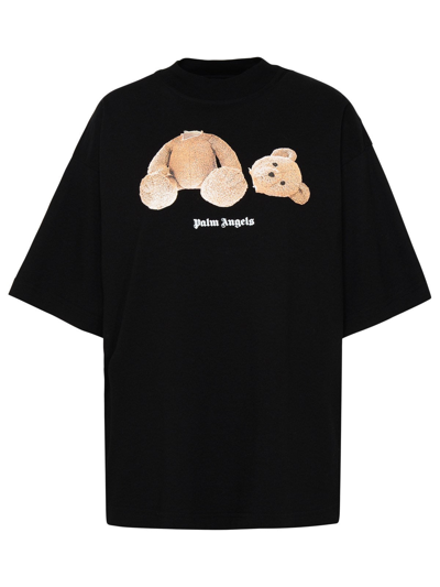 Shop Palm Angels Bear Cotton T-shirt In Black