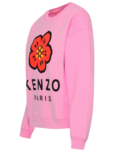Shop Kenzo Felpa Boke Flower In Cotone Rosa In Pink