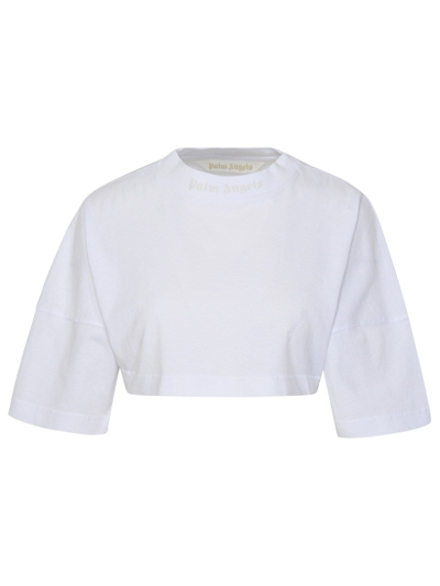 Shop Palm Angels T-shirt In Cotone In White