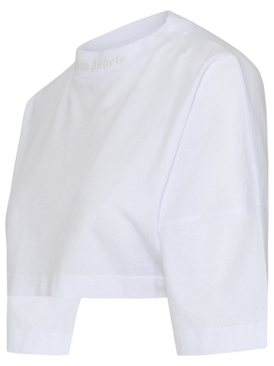 Shop Palm Angels T-shirt In Cotone In White