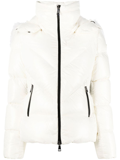 Shop Moncler Celac Short Down Jacket In Bianco