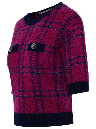 Shop Alessandra Rich Mohair Blend Sweater In Fuchsia