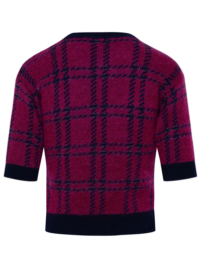 Shop Alessandra Rich Mohair Blend Sweater In Fuchsia