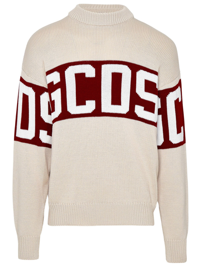 Shop Gcds Wool Blend Sweater In White