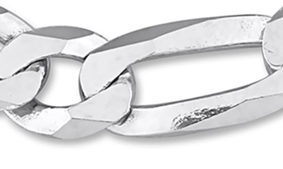 Shop Delmar Sterling Silver 8.9mm Flat Figaro Chain Bracelet In White