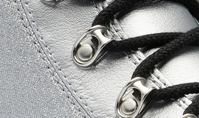Sorel Lennox Lace Boot In Pure Silver Black