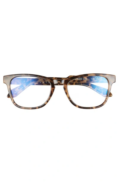 Quay Mini Hardwire 50mm Blue Light Filtering Optical Glasses In Tort/ Clear Blue Light