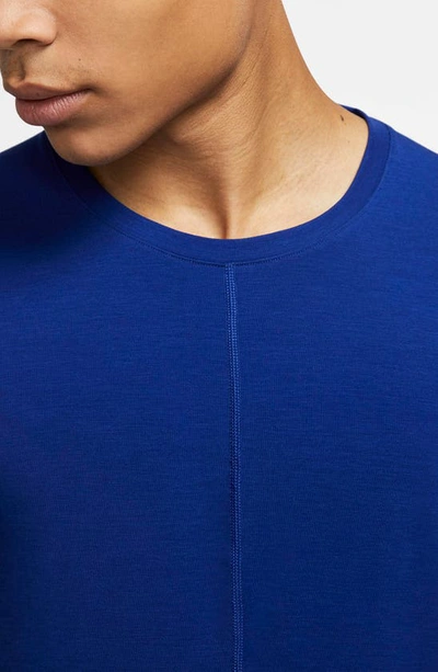 Shop Nike Dri-fit Yoga T-shirt In Deep Royal Blue/ Black