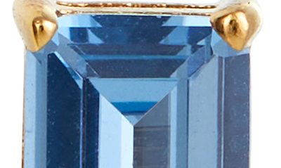 Savvy Cie Jewels Vermeil Sterling Silver Emerald Cut Cz Box Stud Earrings In Blue Topaz - December