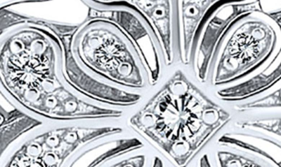 Bling Jewelry Rhodium Plated Sterling Silver Filigree Flower Diffuser Locket Necklace In Silver