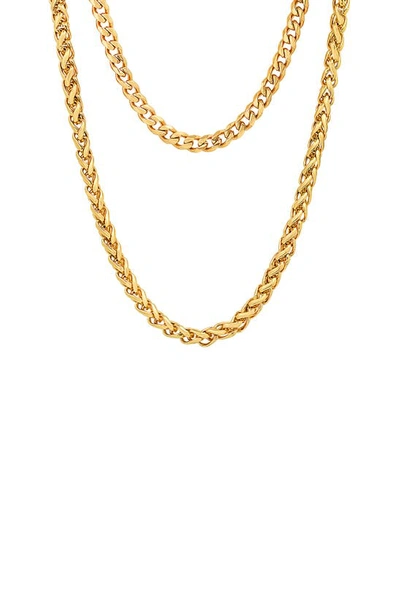 Shop Hmy Jewelry Layered Curb Chain Necklace In Yellow