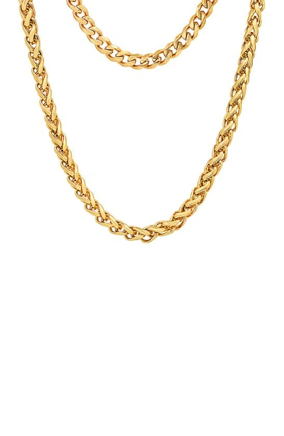 Shop Hmy Jewelry Layered Curb Chain Necklace In Yellow