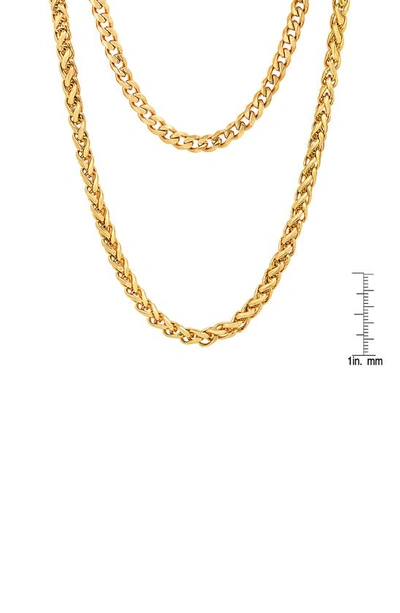 Shop Hmy Jewelry Layered Curb Chain Necklace In Yellow