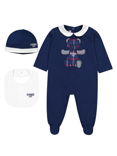 Fendi Babies' Kids Clothing Set In Navy Blue | ModeSens