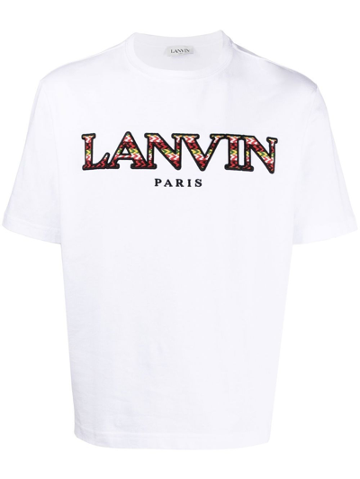 Shop Lanvin T-shirt With Embroidery In White