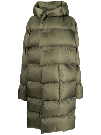 Shop Rick Owens Hooded Down Jacket In Green