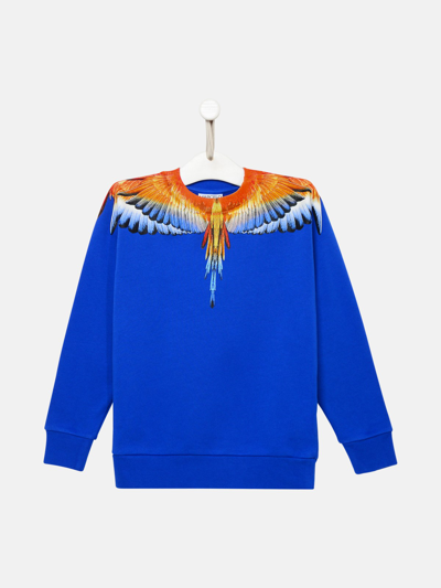 Shop Marcelo Burlon County Of Milan Cotton Blend Ali Sweatshirt In Blue