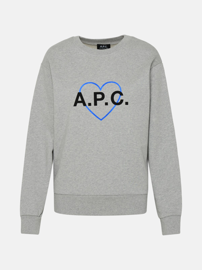 Shop Apc Jules Cotton Sweatshirt In Grey