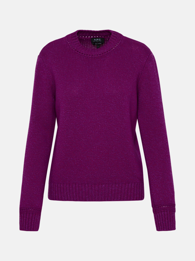 Shop Apc Margery Wool Sweater In Fuchsia