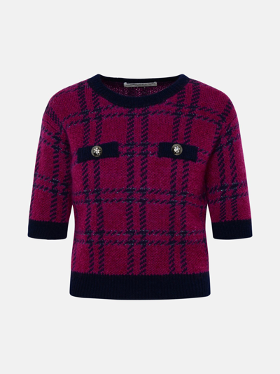 Shop Alessandra Rich Mohair Blend Sweater In Fuchsia