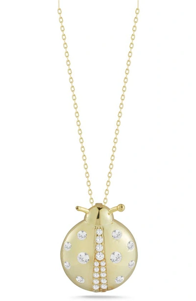 Shop Sphera Milano Ladybug Pendant Necklace In Yellow Gold
