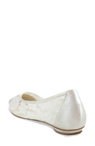 Shop Paradox London Pink Sweetie Satin Lace Flat In Ivory