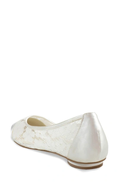 Paradox London Pink Sweetie Satin Lace Flat In Ivory
