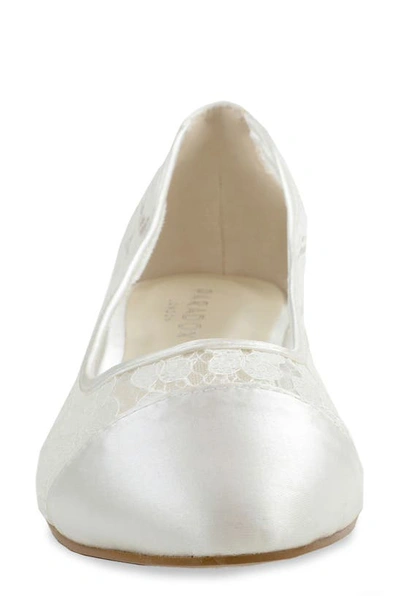 Shop Paradox London Pink Sweetie Satin Lace Flat In Ivory