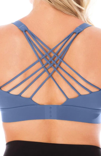 Love And Fit Strappy Nursing Sports Bra In Slate Blue