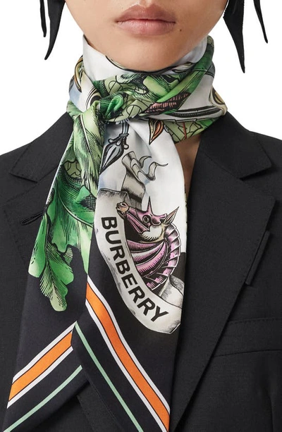 Burberry Gallant Knight Reversible Silk Twilly Scarf In Multi | ModeSens