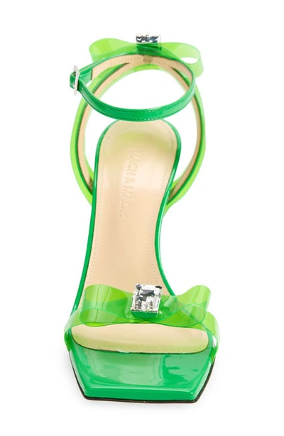 Shop Mach & Mach French Bow Square Toe Sandal In Fluo Green