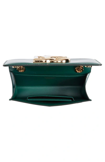 Shop Dolce & Gabbana Logo Polished Calfskin Crossbody Phone Case With Card Holder In 87174 Verde Smeraldo
