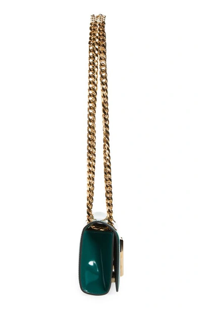 Shop Dolce & Gabbana Logo Polished Calfskin Crossbody Phone Case With Card Holder In 87174 Verde Smeraldo