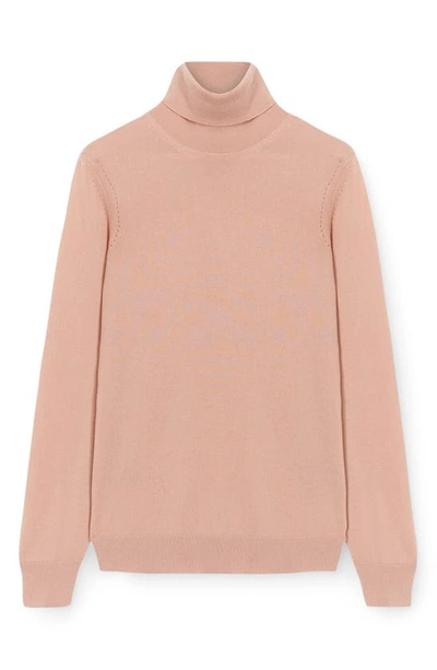 Shop Loro Piana Piuma Cashmere Turtleneck Sweater In 308p Strawberry Frosting