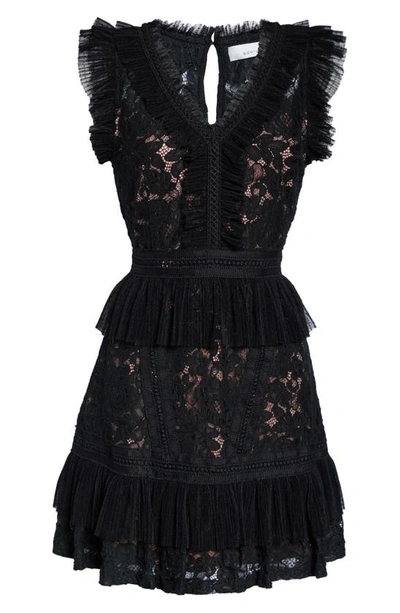 Shop Adelyn Rae Deven Lace Cocktail Dress In Black-nude