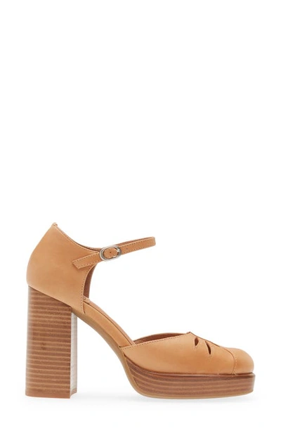 Jeffrey Campbell Star-man Platform Pump In Beige Natural Stack