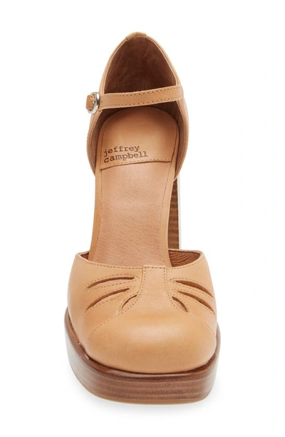 Jeffrey Campbell Star-man Platform Pump In Beige Natural Stack