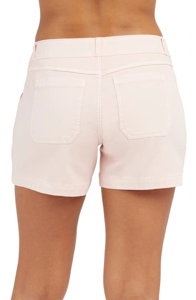 Shop Spanx 4-inch Stretch Twill Shorts In Ice Pink