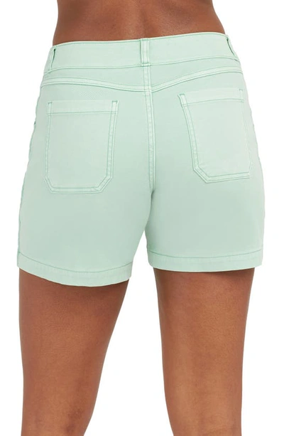 Shop Spanx 6-inch Stretch Twill Shorts In Fresh Celadon