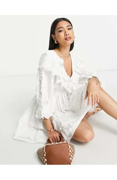 Topshop Broderie Anglaise Minidress In White | ModeSens
