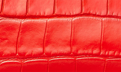 Tory Burch Lee Radziwill Croc Embossed Leather Tote In Brilliant Red